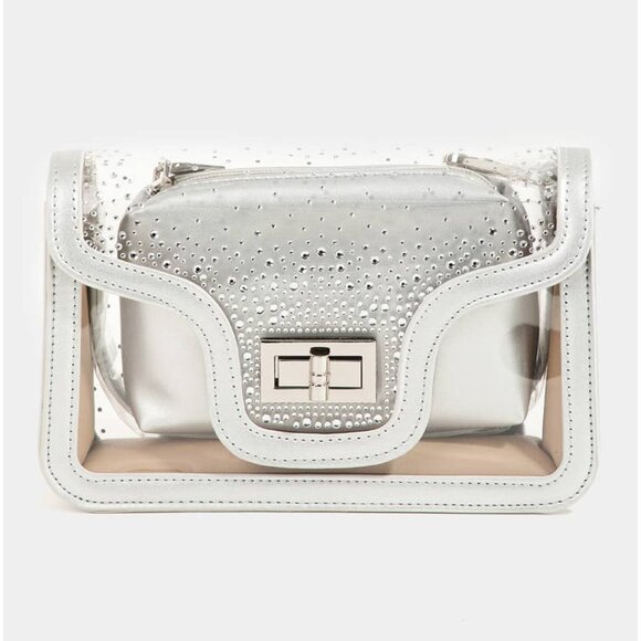 Rhinestone Clear Crossbody Bag - Picture 1 of 2